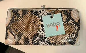 Hobo Lauren 8.25" Leather Clutch Wallet with Glam Snake Design. New with tags. - Picture 1 of 8