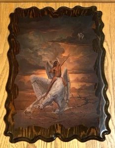 Vintage John Pitre Restrizioni Incatenato Pegaso Legno Laccato Firmato 1972 Arte - Foto 1 di 4