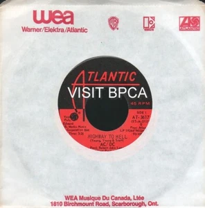 NUEVO 1979 CANADÁ 7" VINILO AC/DC Highway To Hell/Night Prowler AT-3617 - Imagen 1 de 1
