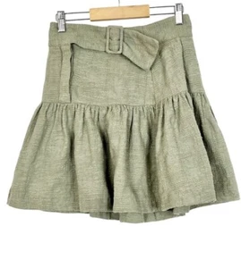 Zara Rock Damen Strick Drop Waist Gürtel Popeline Mini Grün Größe XS - Bild 1 von 10