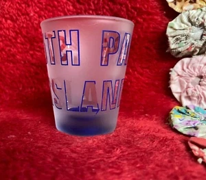 South Padres Island Shot Glass Frosted with Blue Design - Picture 1 of 6