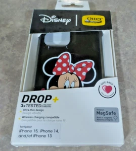 DISNEY PARKS OTTERBOX MINNIE MOUSE RED BOW & POLKA DOTS iPhone 13, 14, 15 COVER - Afbeelding 1 van 1