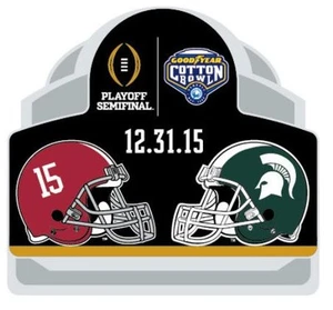 2015 Goodyear Cotton Bowl Pin Michigan State Spartans vs Alabama Crimson Tide - Picture 1 of 1