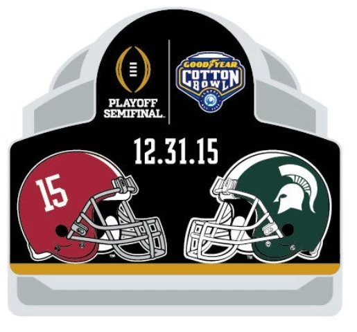2015 Goodyear Cotton Bowl Pin Michigan State Spartans vs Alabama Crimson Tide - Image 1 of 1