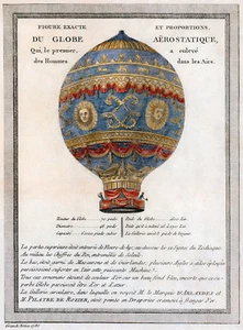 "The Montgolfier Brothers' Hot Air Balloon" (1786) — Giclee Fine Art Print - Picture 1 of 7