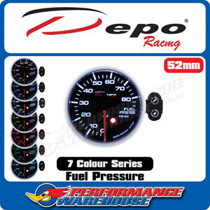 Depo Racing 7 Colour Fuel Pressure Stepper Motor Gauge 52mm, Race, Drift