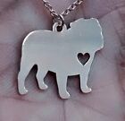 Bulldog Necklace - Sterling Silver Jewelry - Gold - Rose Gold - Dog Charm Gift