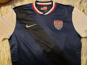 USA Soccer Jersey 2012 Blue And White Authentic Jersey Player Issue Used Like... - Picture 1 of 7