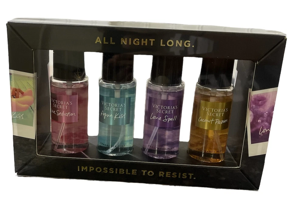 Victoria's Secret ROSA TODA LA NOCHE LARGO 4 piezas BODY NIEBLA Set de regalo *RARO* Foto 1 de 1