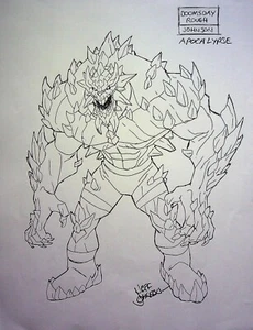 Superman Batman Apocalypse JEFF JOHNSON Produktion handgezeichnetes DOOMSDAY-Modell - Bild 1 von 3