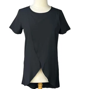 Unbranded Womens Shirt Tunic Asymmetrical Hem Black Size Small New - Picture 1 of 8