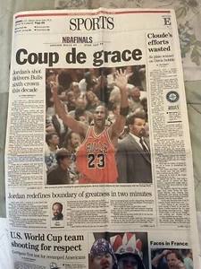 Michael Jordan Chicago Bulls 6° titolo NBA 1998 Seattle Post-Intelligencer - Foto 1 di 5