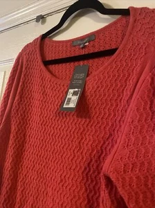 NWT $68.00 DAISY FUENTES Fitted Long Sleeve Texture Color Poppy Dress Size XL - Picture 1 of 12