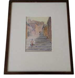 Aquarell, Stadtmotiv gerahmt - Bild 1 von 2