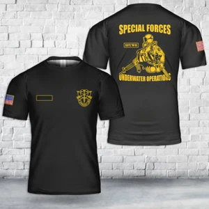 Nombre Personalizado US SFUWO COMBAT DIVER T-Shirt US SPECIAL FORCES OPERACIONES SUBMARINAS - Imagen 1 de 2