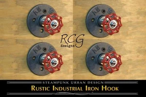 ¡Pack de 4! Gancho Perilla Tubo Industrial D Urbano Steampunk Decoración Rústica - Imagen 1 de 5