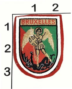 Bruxelles Brussels Patch Archangel Michael Vintage Embroidered Shield Souvenir - Picture 1 of 1