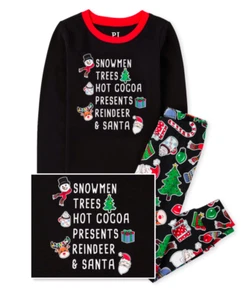 Christmas pajamas Childrens Place size 16 Snowmen, Christmas Trees and Reindeer - Picture 1 of 3