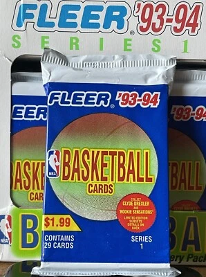 1993-94 FLEER NBA Basketball (Series 1) JUMBO! CELLO! PACK 29 Cards DREXLER OVP!