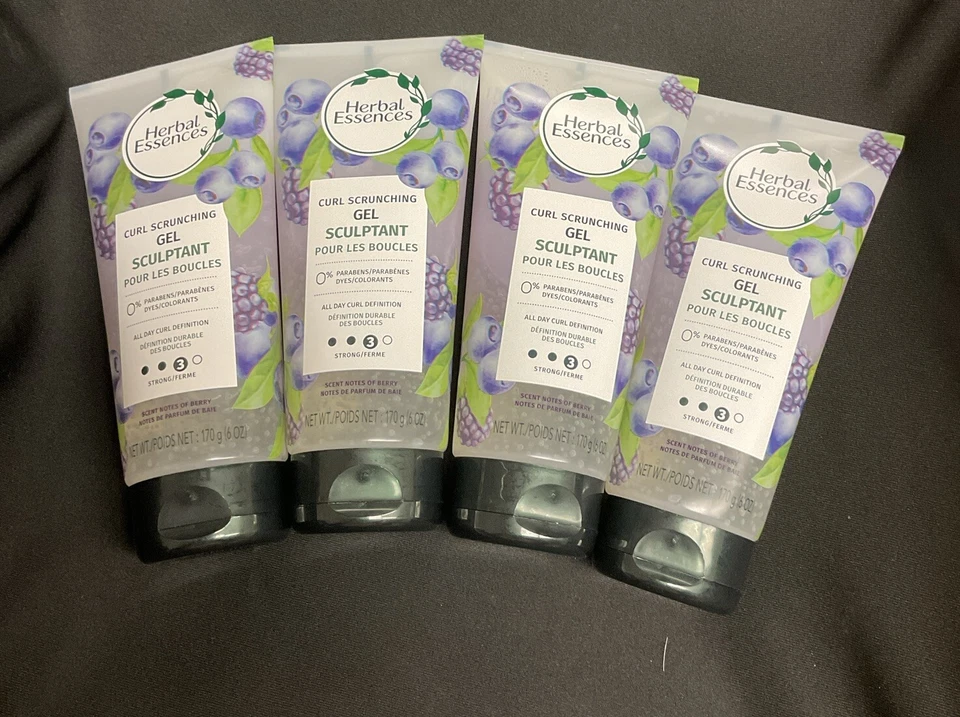 Lot Of 4 Herbal Essences Curl Scrunching Hair Gel Strong Hold #3, 6 oz Each - Image 1 of 1
