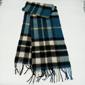 Ballantrae Edinburgh Men’s Scarf Blue / Black Plaid Lambswool One Size - Picture 1 of 7