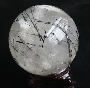 Sfera Cristallo Quarzo Tormalina Nera Naturale 1565g Guarigione + Base - Foto 1 di 12