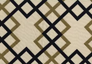 Braemore Fabric Beige Brown Black Geometric Cotton Print Drapery Upholstery - Picture 1 of 2