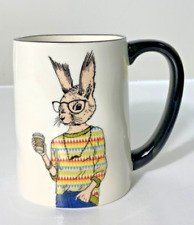 Hipster Rabbit w/Latte Coffee Mug Cup by Signature Housewares Inc NEW