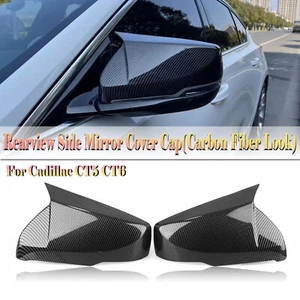 Cubierta de espejo lateral trasero para Cadillac CT5 CT6 2019-2024 21 aspecto de carbono de repuesto - Imagen 1 de 18