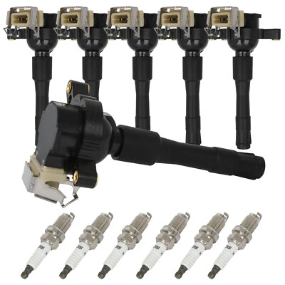 Juego de 6 bobinas de encendido y bujía para BMW 325Ci 325i 352i 2001-2002 2,5 L L6 Foto 1 de 4