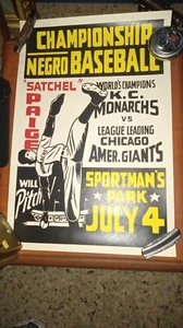 Black League Championship Poster 1940er Schulranzen Paige - Bild 1 von 3