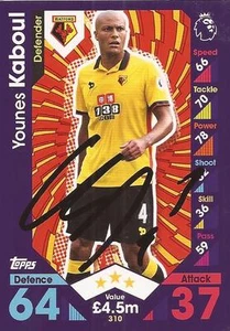 YOUNES KABOUL SIGNIERT WATFORD 2016/2017 MATCH ATTAX SAMMELKARTE + COA - Bild 1 von 1