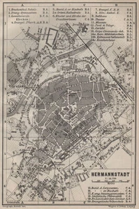 SIBIU (HERMANNSTADT) Antik Stadtplanul Orasului. Rumänien Harta 1905 Karte - Bild 1 von 2