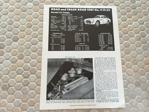FERRARI 340 V12 4.1L VIGNALE COUPE R&T ARTICLE BROCHURE 1952 - Picture 1 of 3