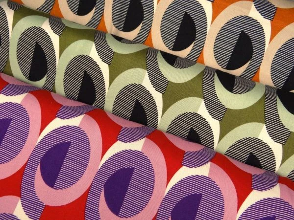 0,50 m  Webstoff Viskose Satin abstraktes Muster Stoff Meterware H 211082 - Bild 1 von 1