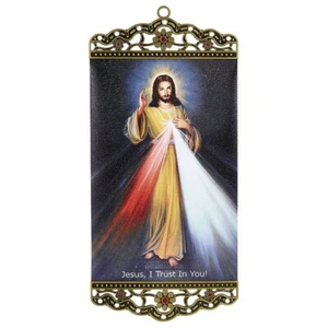 Jesús confío en ti tapiz estampado religioso colgante icono católico cristiano - Imagen 1 de 1