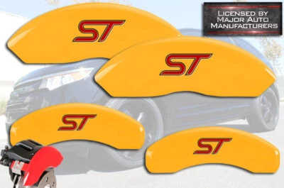 Ford Fusion Sport 2017-2020 delantero + trasero amarillo MGP cubierta de pinza de disco de freno "ST" Foto 1 de 4