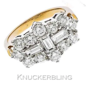 2.00ct Baguette & Brilliant Cut F VS Diamond "Boat" Cluster Ring in 18ct Gold - Picture 1 of 1