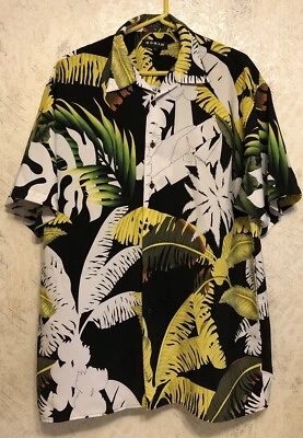 KOMAN 夏威夷纽扣衬衫男式宽松成人 L 大号多色海滩 — 第 1/4 张图片