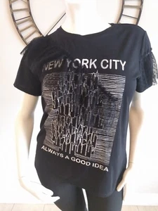 Camiseta negra Arizona Jean Co con estampado gráfico de encaje talla grande XXL - Imagen 1 de 10