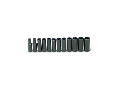 Wright Tool 6 Point Deep Impact Socket Set 12 Piece 1/2" Drive Metric 461 - Image 1 of 2