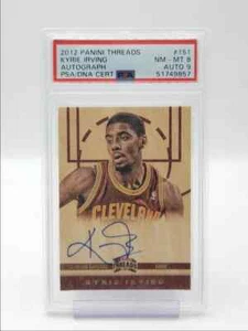 KYRIE IRVING 2012-13 PANINI THREADS ROOKIE AUTOGRAPH RC AUTO PSA 8 - Picture 1 of 2