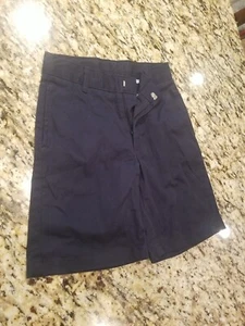 Chaps Boys Navy Blue Flat Front Uniform Shorts Size 7 adjustable waist - Picture 1 of 5