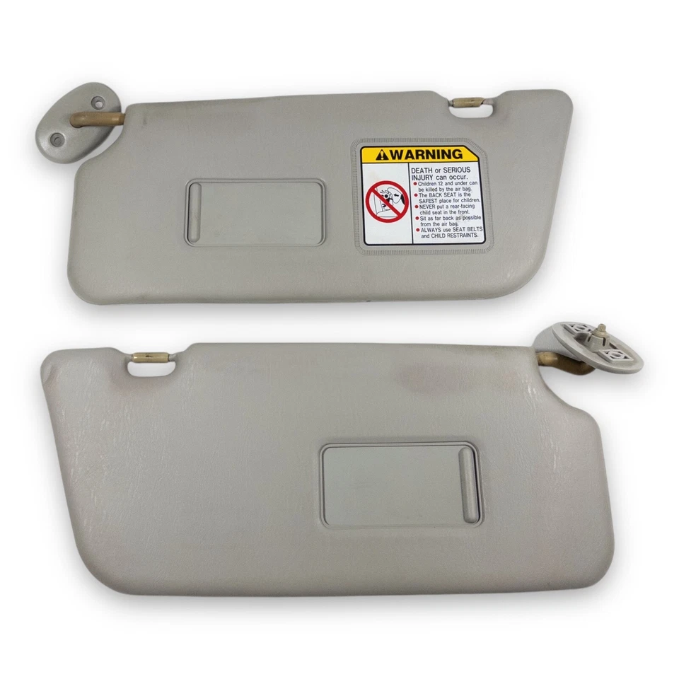 1999-2004 Grand Vitara Chevy Tracker Driver & Passenger Side Sun Visor Pair Gray - Image 1 of 4
