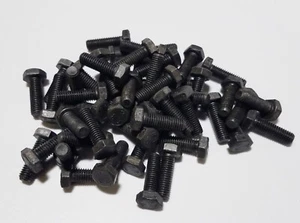 M8-1.25 x 25mm Hex Cap Screw 8.8 Plain, Coarse Full Thread 8mm x 25mm Black - Picture 1 of 9