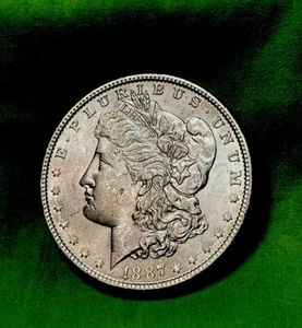 1887 P MORGAN SILVER DOLLAR GEM BU+ ~ DDO ~ obverse  die crack #5 - Picture 1 of 19