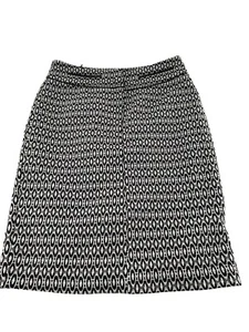 Carole Little Black & White Geometric Print Knee-Length Skirt Size 8 Modest d - Picture 1 of 12