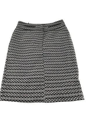 Юбка Carole Little черно-белая с геометрическим принтом длина до колена размер 8 скромная d - Изображение 1 из 4