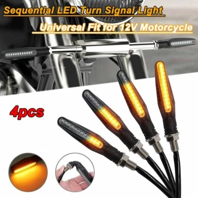 4pcs Clignotants LED Séquentiel Ambre Moto Scooter Universel Ampoule Feu 12V - Bild 1 von 4