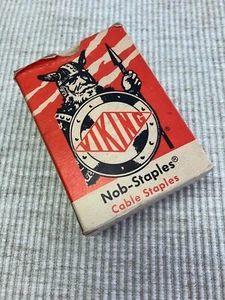Vtg Advertising VIKING Cable Nob-Staples 3/4  Box #12 & 10 Wire USA Jaffery NH - Picture 1 of 14